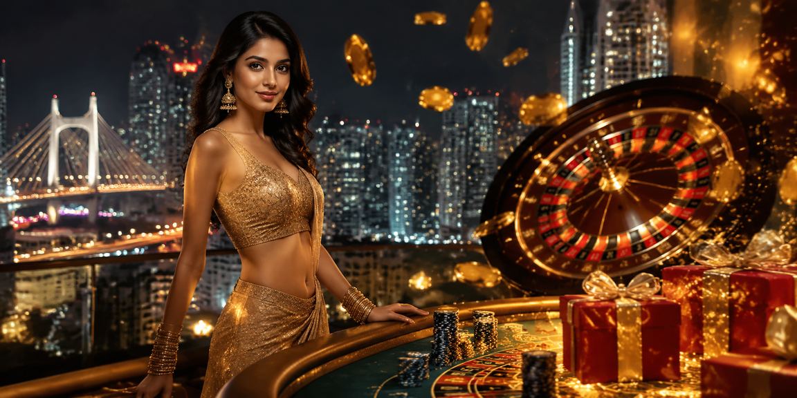 Mumbai Bandra casino roulette table with Indian model