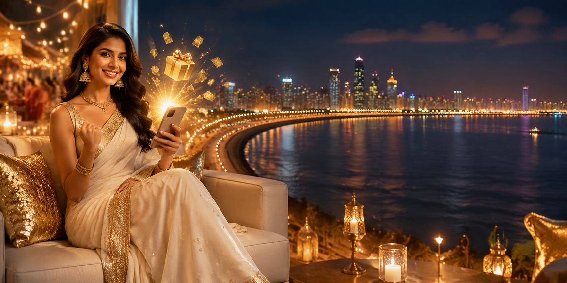 Mumbai landscape with lottery and festive atmosphere